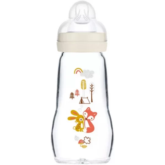 MAM Biberon Verre Blanc 1er Âge Tétine Débit 2 260 ml