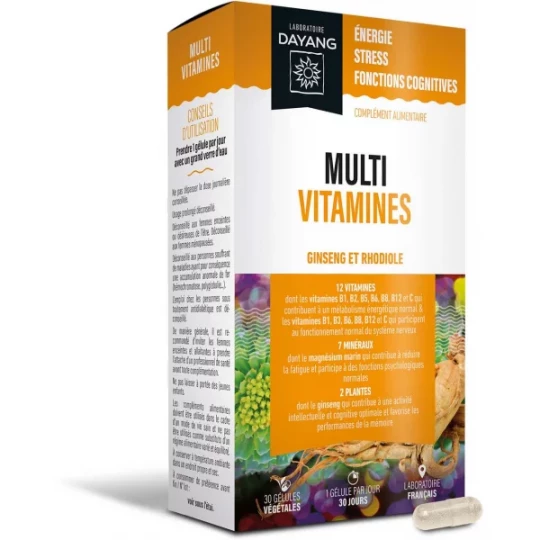 Dayang Complexe Multivitamines ginseng rhodiole Gélules x 30