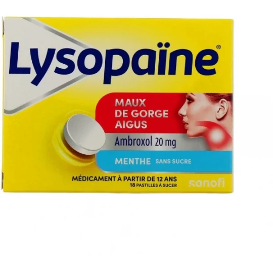 Lysopaïne Pastilles Ambroxol Menthe Sans Sucre 20 mg x 8