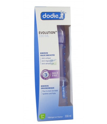 Dodie Initiation+ Biberon Mauve 330 ml + Tétine 2ème âge