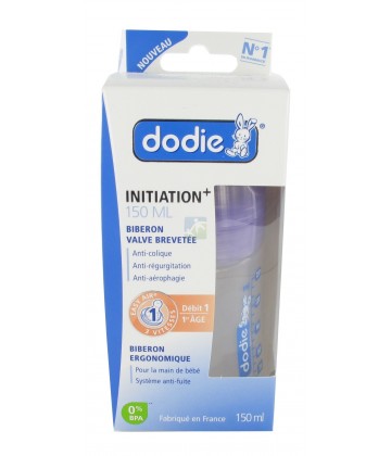 Dodie Initiation+ Biberon Transparent Lagoon 150 ml + Tétine 1er âge