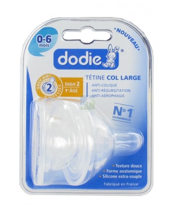 Dodie Tétine Col Large Débit 2 - 1er âge x 2