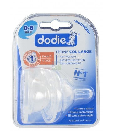 Dodie Tétine Col Large Débit 1 - 1er âge x 2