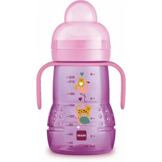 MAM Biberon de Transition Rose 220 ml