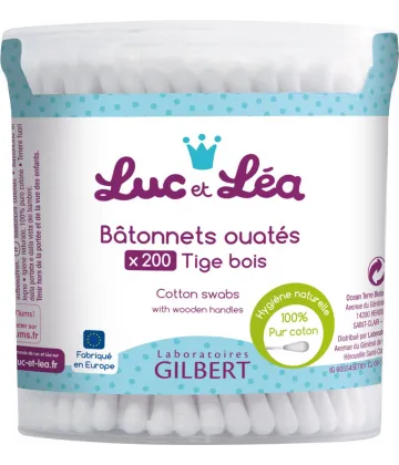 Luc et Léa Bâtonnets Ouatés Tige Bois x 200