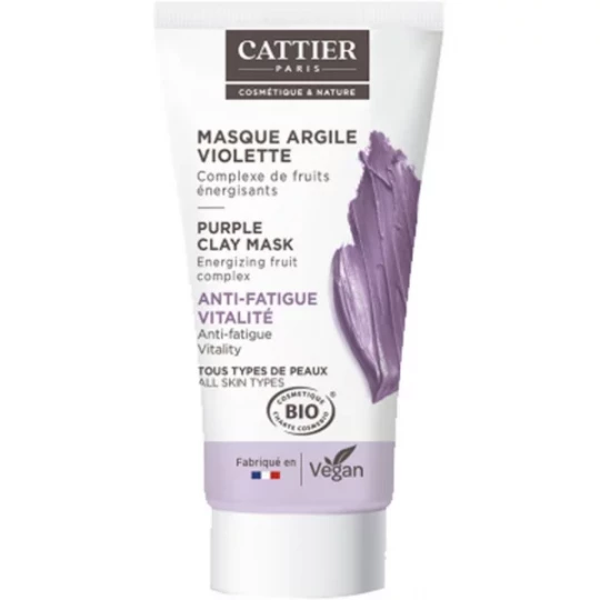 Cattier Mini Masque Argile Violette Bio 30 ml