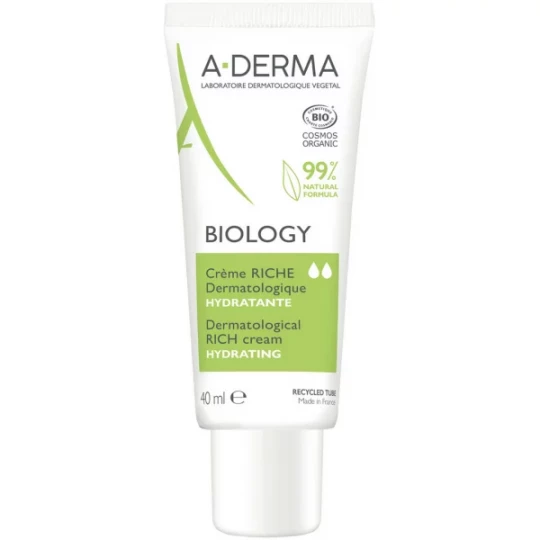 A-Derma Biology Crème Dermatologique Riche Hydratante 40 ml