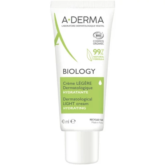 A-Derma Biology Crème Dermatologique Légère Hydratante 40 ml
