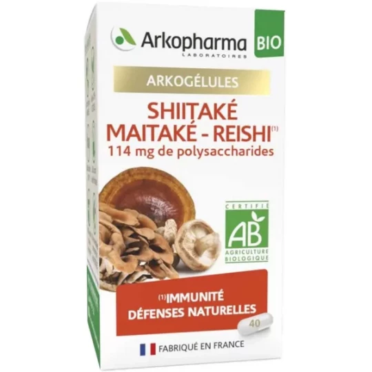 ArkoGélules Bio Shiitaké Maitaké Reishi Gélules x 40