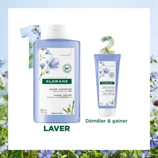 Klorane Shampooing Aux Fibres de Lin Bio - image 3