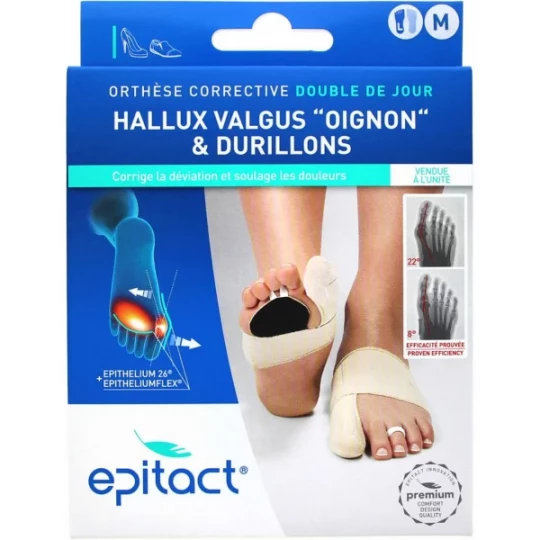 Epitact Hallux Valgus Oignons & Durillons Orthèse Corrective Double de Jour