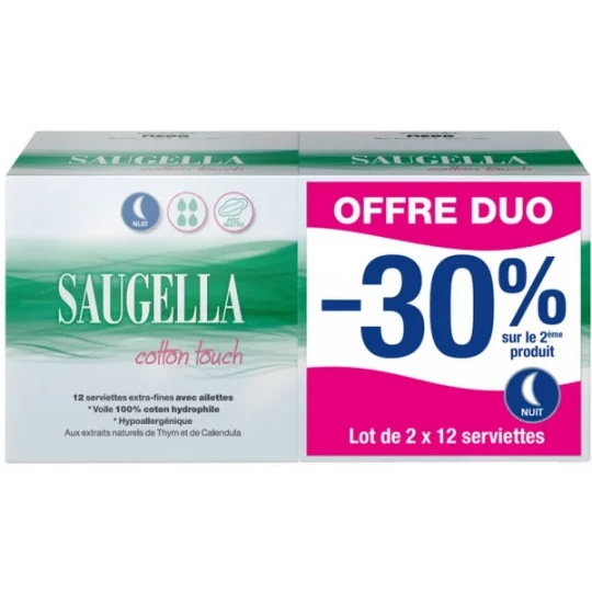 Saugella Cotton Touch Serviettes Hygiéniques Nuit - image 2