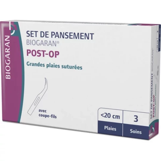 Biogaran Set de Pansements Post-Op Grandes Plaies Suturées x 3