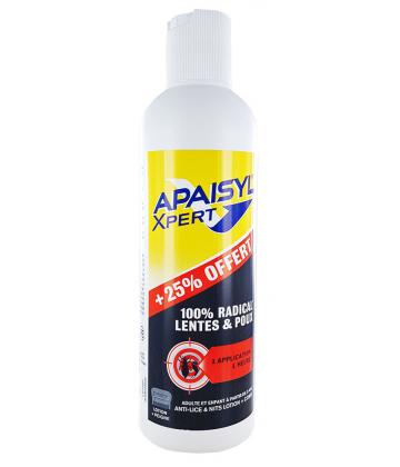 Apaisyl Xpert 100% Radical Poux & Lentes 250 ml dont 25% Offerts