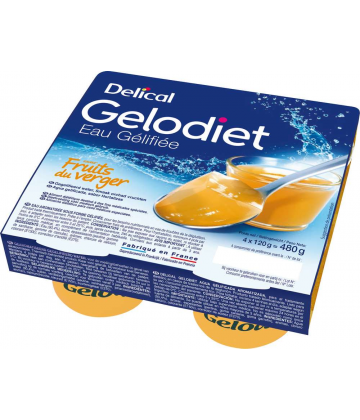 Delical Gelodiet Eau Gélifiée Fruits du Verger 4 x 120 g