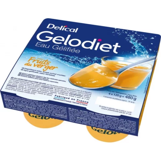 Delical Gelodiet Eau Gélifiée Fruits du Verger 4 x 120 g