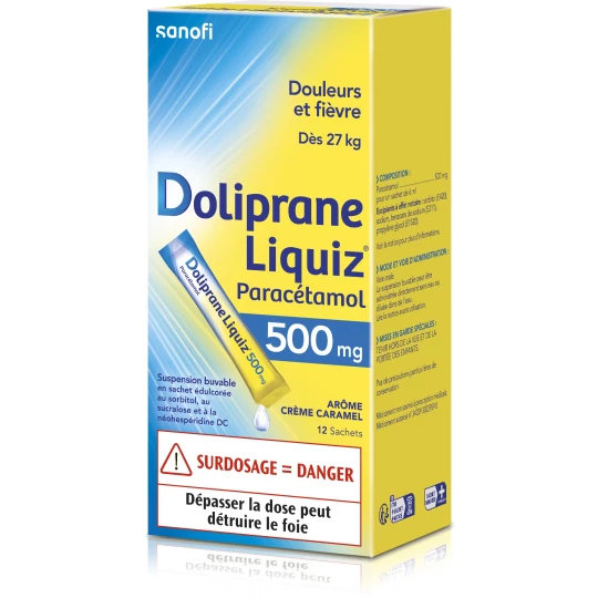 DolipraneLiquiz 500 mg Sachets x 12