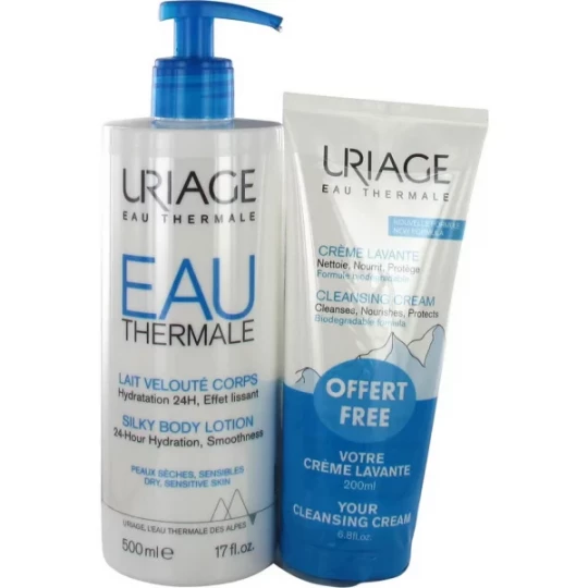 Uriage Lait Velouté Corps 500 ml + Crème Lavante 200 ml Offerte