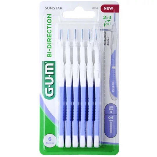 Gum Bi Direction Brossettes Interdentaires 0,6 mm x 6