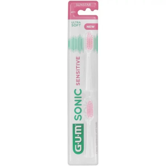 GUM Sonic Sensitive Recharges Têtes de Brosses à Dents Ultra-Souple x 2