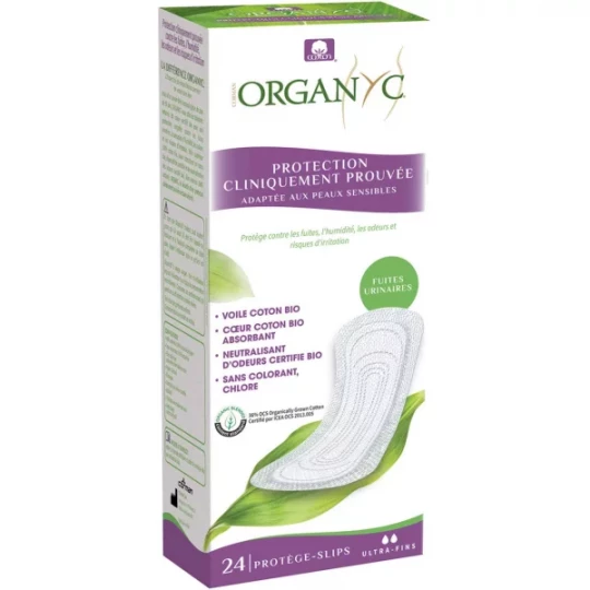 Organyc Fuites Urnaires Protège Slips Ultra Fins Bio x 24