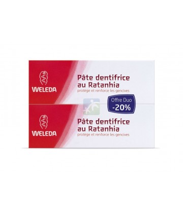 Weleda Pâte Dentifrice au Ratanhia 2 x 75 ml