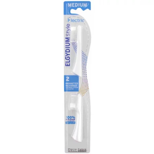 Elgydium Style Recharge pour Brosse à Dents Électrique Médium x 2