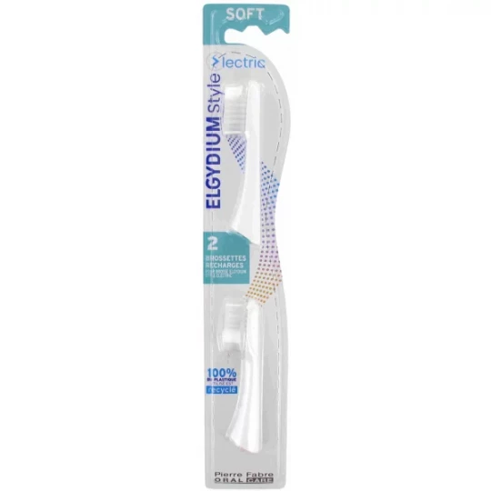 Elgydium Style Recharge pour Brosse à Dents Électrique Souple x 2