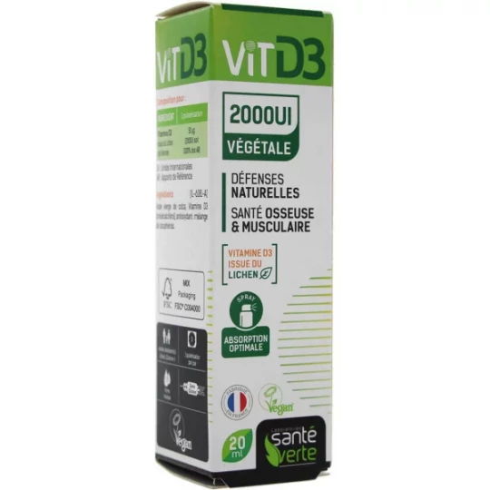 Santé Verte Vitamine D3 Végétale 2000UI 20 ml