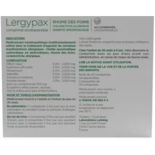 Lehning Lergypax Comprimés Orodispersibles x 40 - image 2