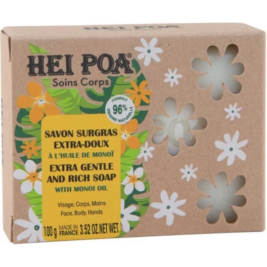 Hei Poa Savon Solide Extra Doux Monoï 100 g