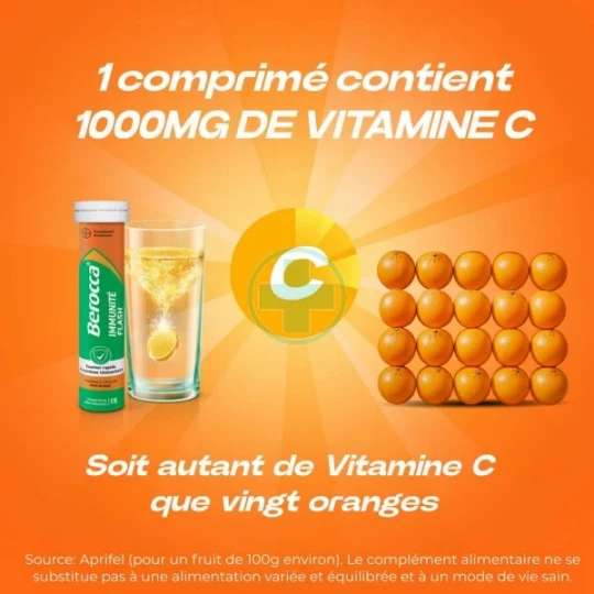 Berocca Immunité Flash Vitamine D, C, Zinc et Fer Comprimés Effervescents x 30 - image 9