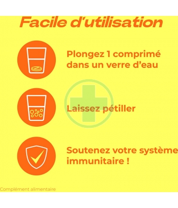 Berocca Immunité Flash Vitamine D, C, Zinc et Fer 30 comprimés effervescents