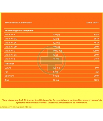 Berocca Immunité Flash Vitamine D, C, Zinc et Fer 30 comprimés effervescents