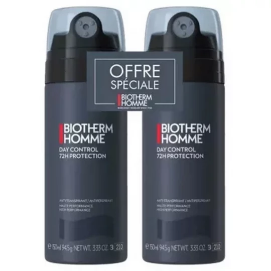 Biotherm Déodorant Homme Day Control 72h Spray 2 x 150 ml