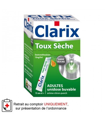 Clarix Toux Sèche Solution Buvable en Unidoses 15 x 5 ml