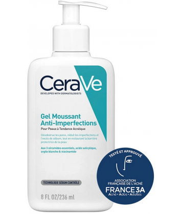 CeraVe Gel Moussant Imperfections Flacon Pompe