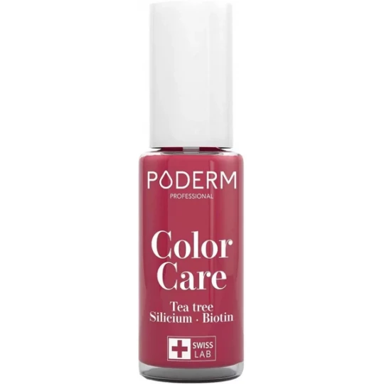 Poderm Color Care Vernis à Ongles Rouge Rose 8 ml