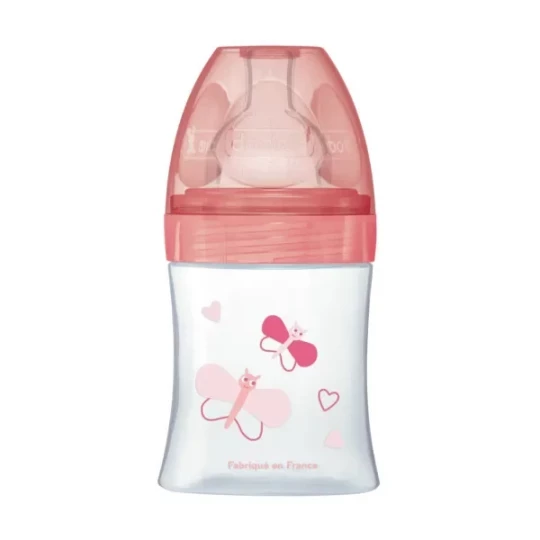Biberon Tigex Intuition 300 Ml Pour Bébé 0-6 Mois - Tétine Silicone Large, Reproduction Allaitement, Sans BPA