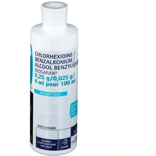 Chlorhexidine Benzalkonium Alcool Benzylique Biogaran Flacon 250 ml