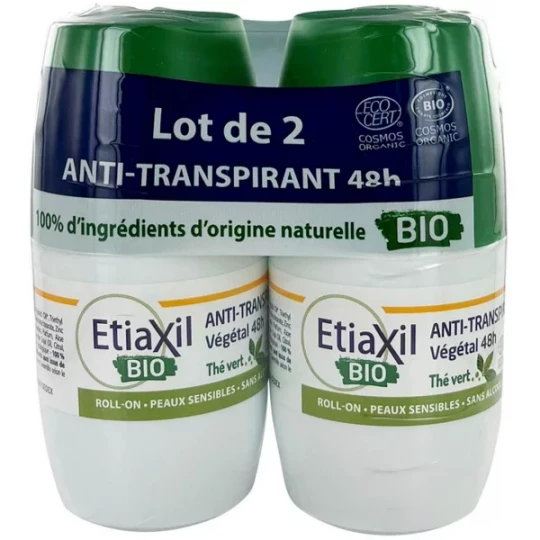 Etiaxil Déodorant Végétal 48h Bio Roll-On 2 x 50 ml