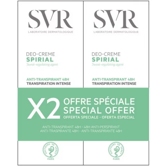 SVR Spirial Déo-Crème Anti-Transpirant 2 x 50 ml