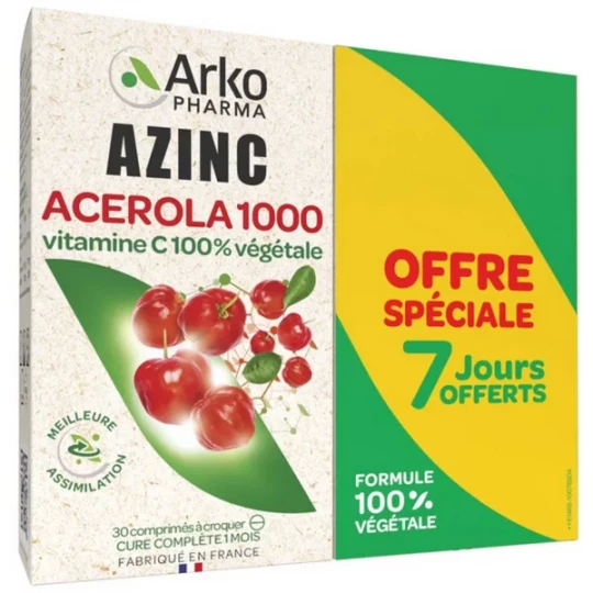 Arkopharma Azinc Naturel Acérola 1000 Comprimés 2 x 30