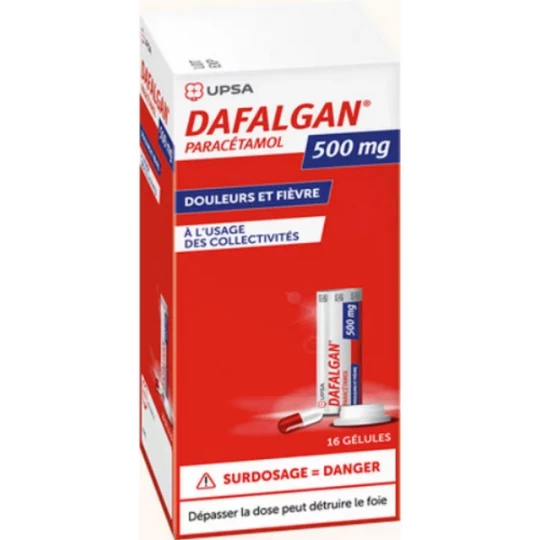 Dafalgan 500 mg Gélules en tube x 16