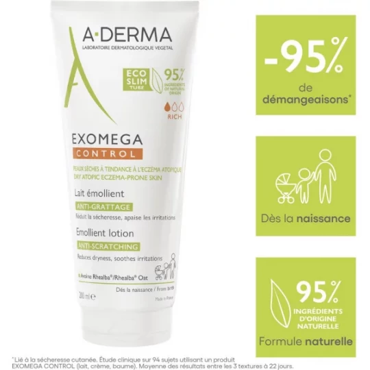 A-Derma Exomega Control Lait Emollient Anti-Grattage - image 5