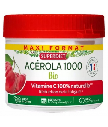 Superdiet Acérola 1000 Bio Comprimés
