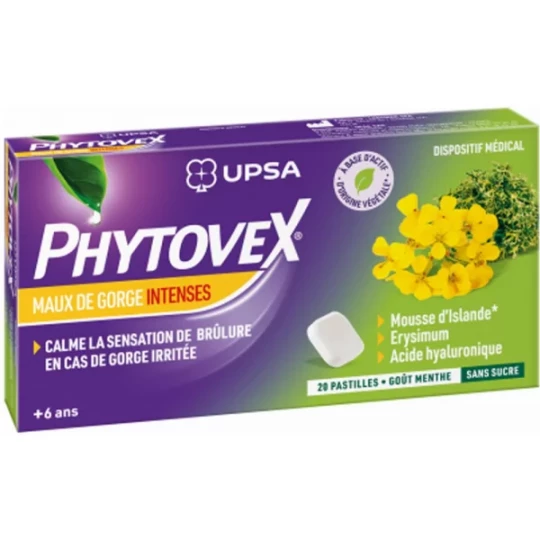 UPSA Phytovex Maux de Gorge Intense Pastilles x 20