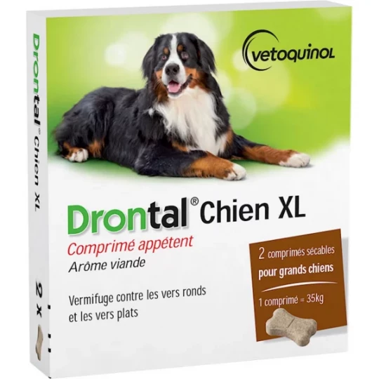 Drontal Chien XL Arôme Viande Comprimés x 2