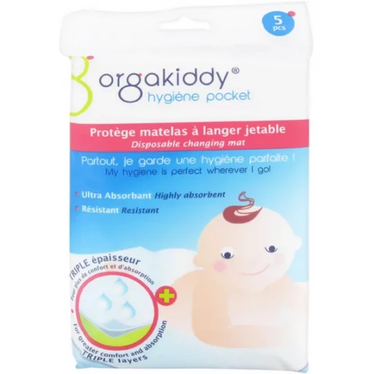 Orgakiddy protège Matelas à Langer Jetables x 5