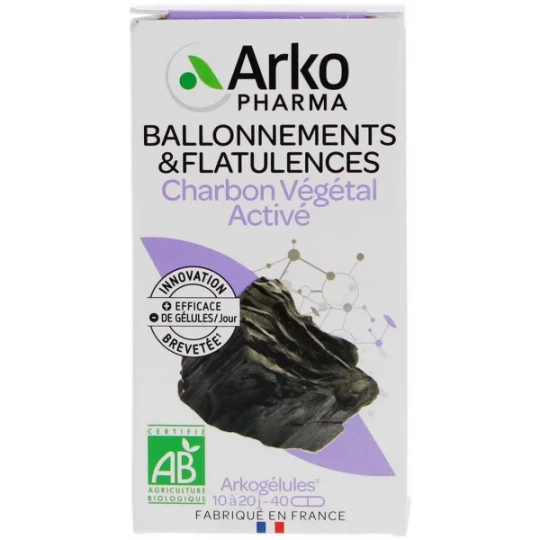 ArkoGélules Charbon Végétal Activé Bio Gélules x 40